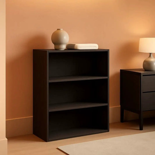 Pasir 3 Tier Open Shelf Bookcase In Espresso Finish from PriceLows™