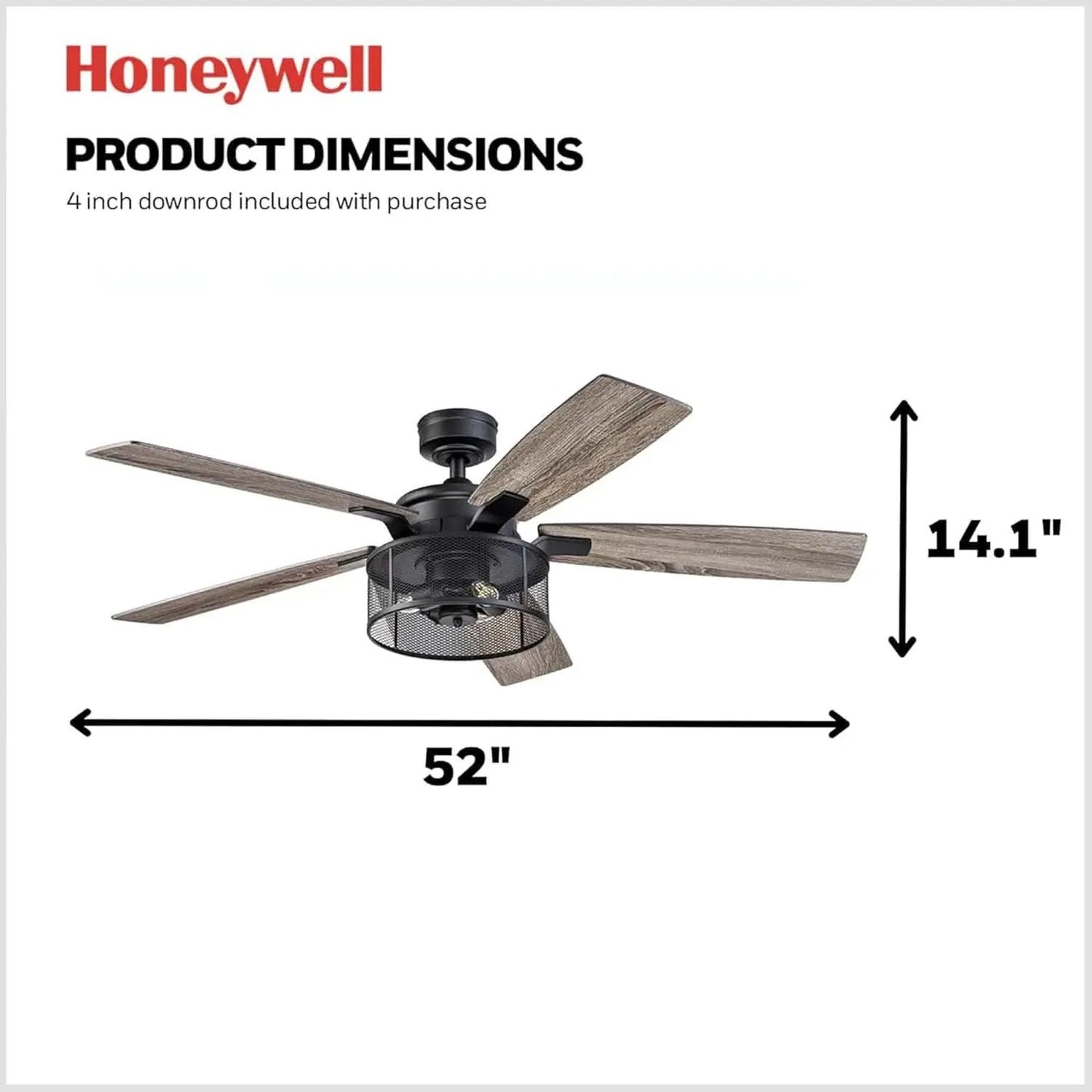 IndustrialStrength 52 Inch Ceiling Fan With LED Light from PriceLows™