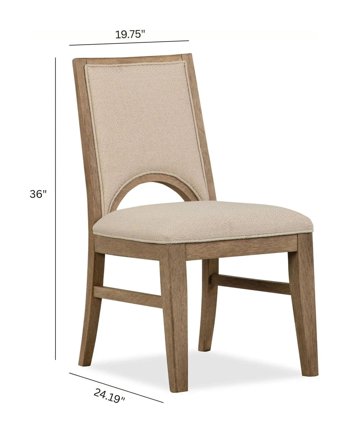 Tristan Upholstered Side Chair (Set of 2) | 24.19 x 19.75 x 36 in | Oak Veneer & Metal | Swiss Coffee