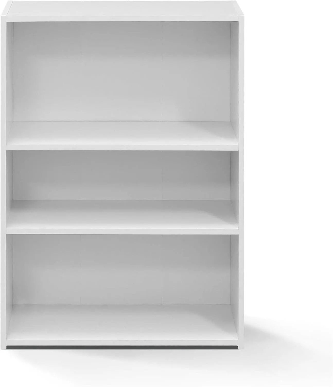 Soft White 3 Tier Bookcase With Open Shelves Living Room from PriceLows™