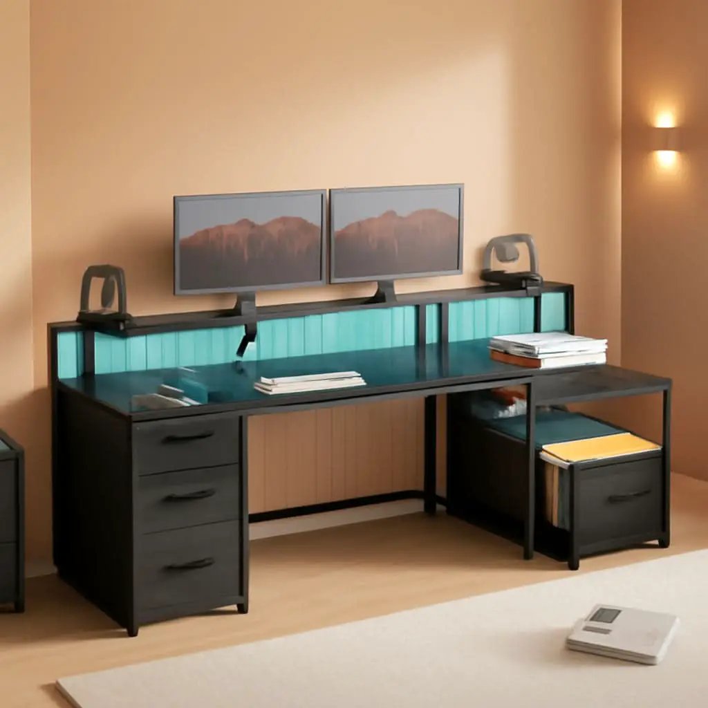 66 Inch Computer Desk 5 Drawers For Home Office Workspace from PriceLows™