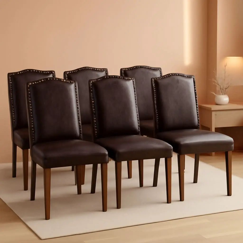 Six Piece Dark Brown Dining Chairs Living Room Set from PriceLows™