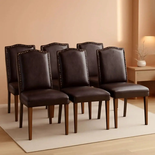 Six Piece Dark Brown Dining Chairs Living Room Set from PriceLows™