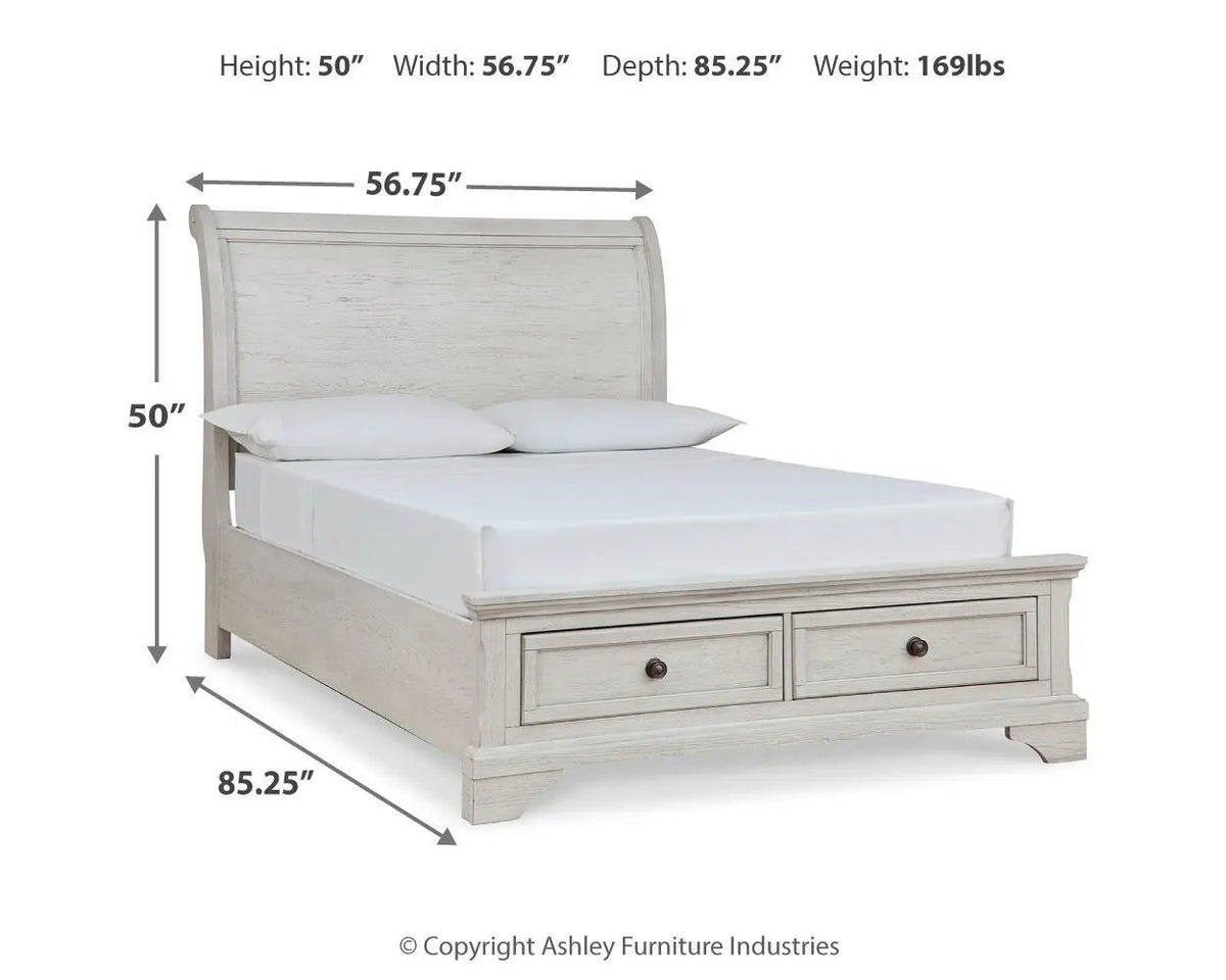 Robbinsdale Sleigh Storage Bed | Elegant Timeless Design | Bedroom Foundation | 85.25 Inch Length