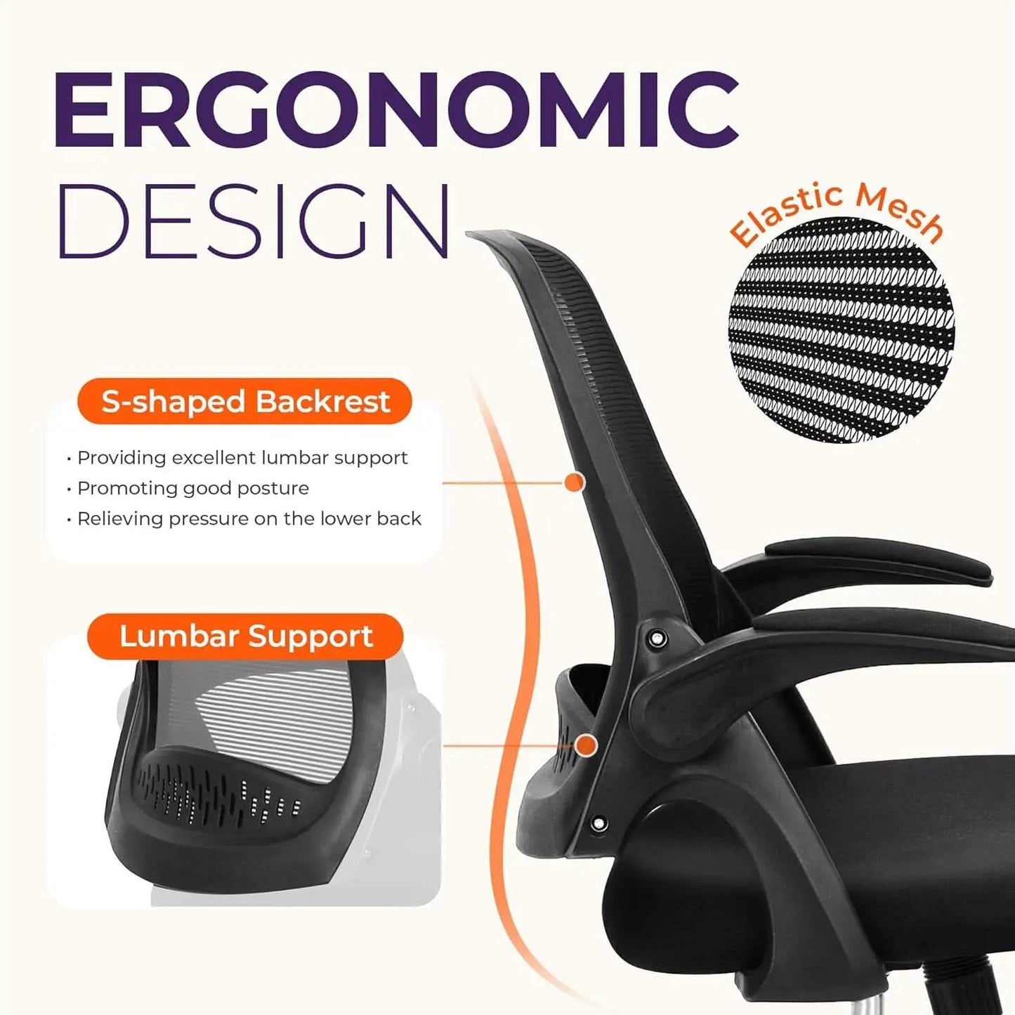 Ergonomic Gaming Chair With Lumbar Support Black Adjustable from PriceLows™