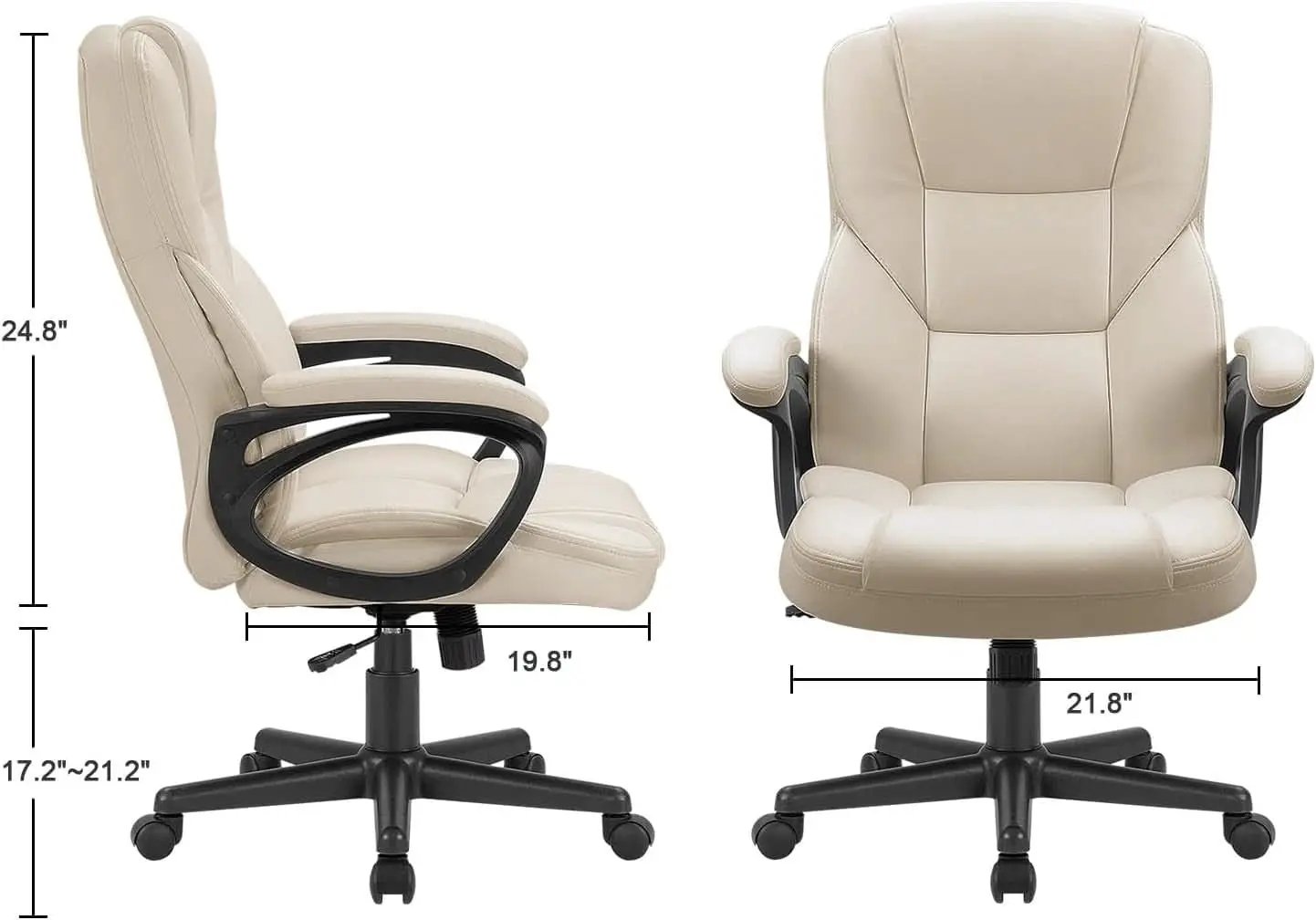 Beige High Back Office Chair With Adjustable Height And Lumbar Support from PriceLows™