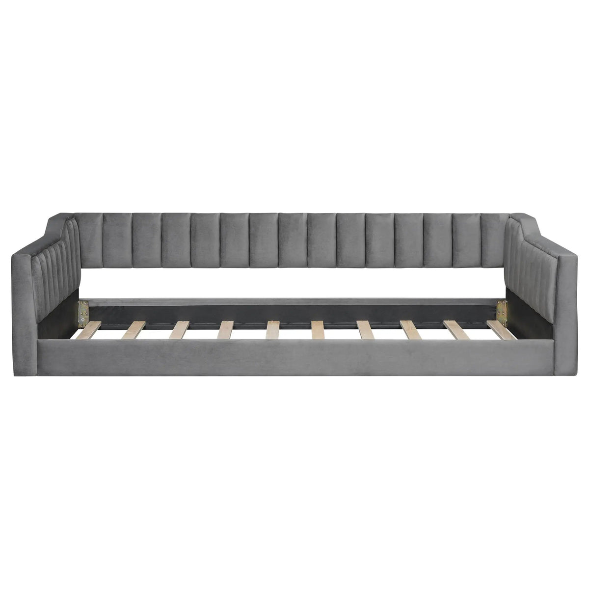 Compact Daybed | Side Storage Pocket | Vertical Stripe Upholstery | 87.8 Inch Length