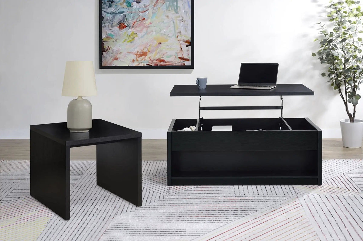 Knapp 2-piece Lift Top Coffee Table Set | 2-Piece Set | Engineered Wood & Veneer | Black
