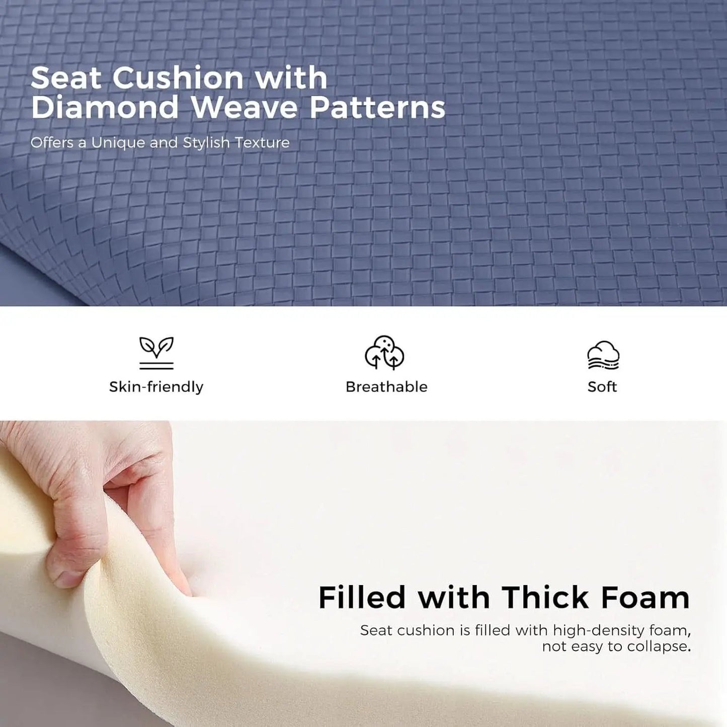 Navy Upholstered Storage Ottoman Bench With Hideaway from PriceLows™