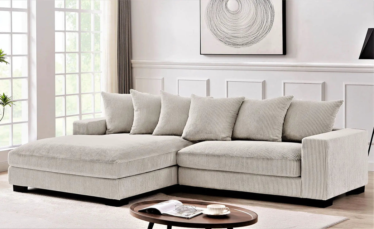 Luxe Oversized Sectional Sofa | 2 Piece L Shaped Couch | Chaise Included | Deep-Seated Design