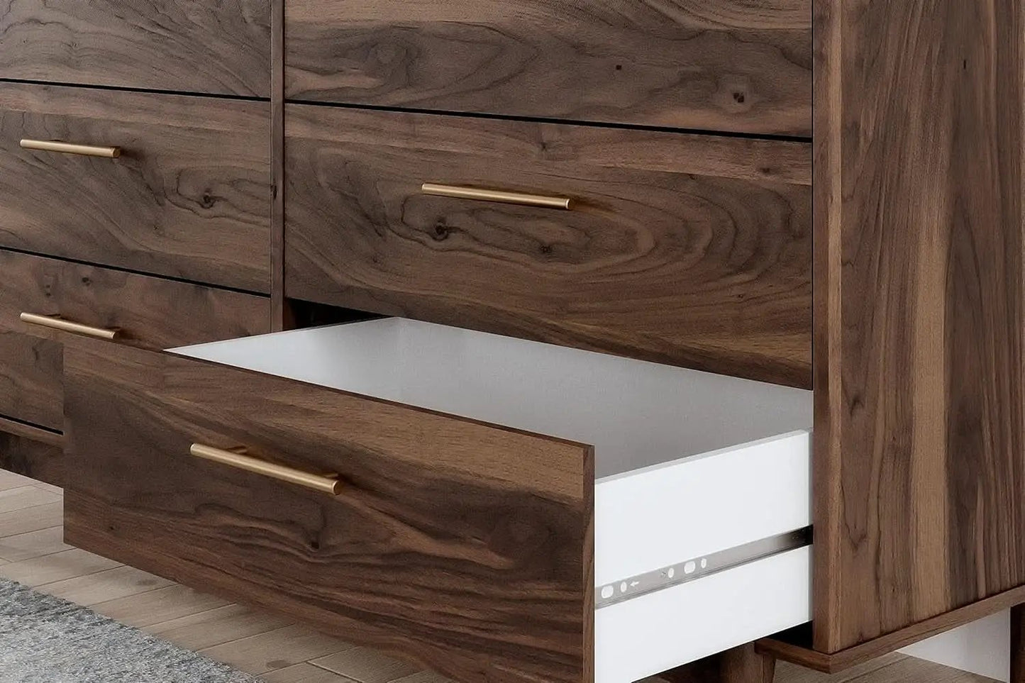 Calverson Six Drawer Dresser Dark Brown Goldtone Pulls from PriceLows™