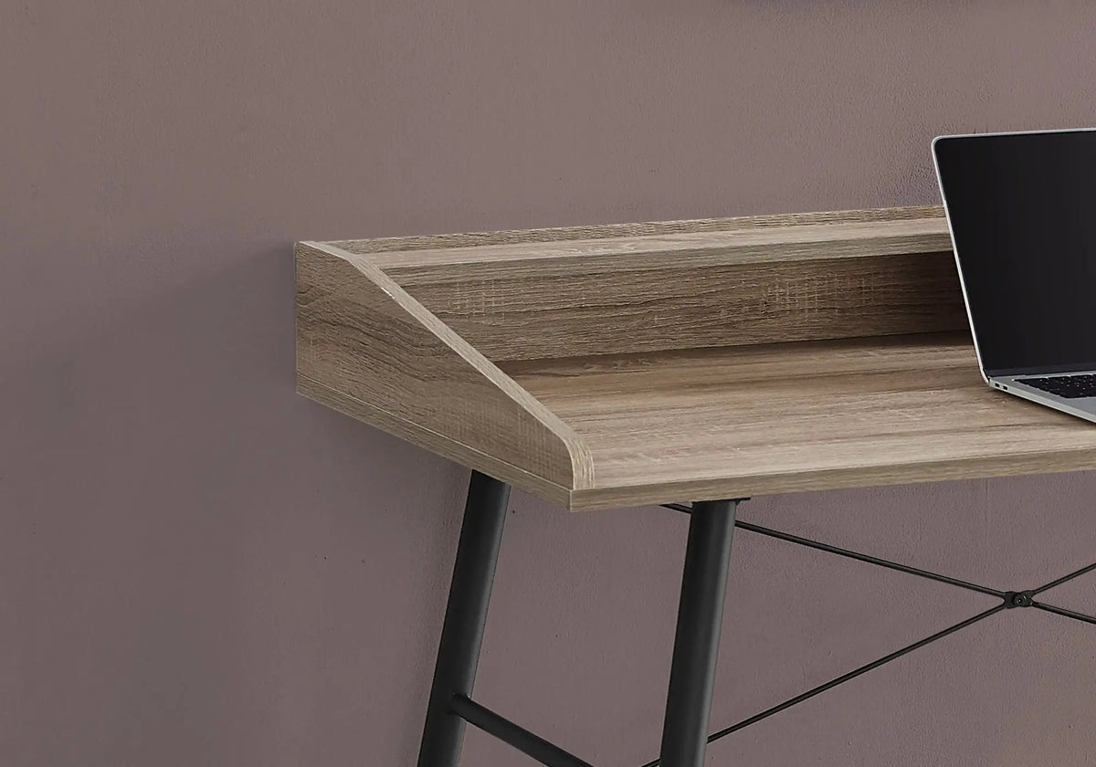 Sturdy Computer Desk With Shelves | 47.25 Inch Width | Matching Metal Base | 34 Inch Height