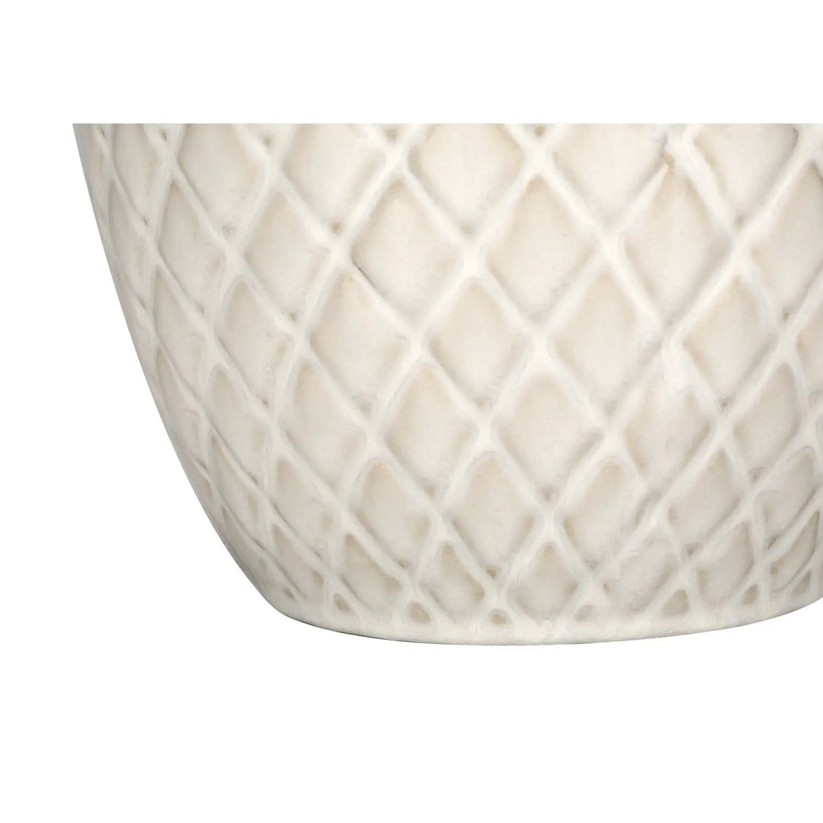 Cream Ginger Jar Table Lamp | Transitional Design | 25 Inch Height | Textured Ceramic Finish