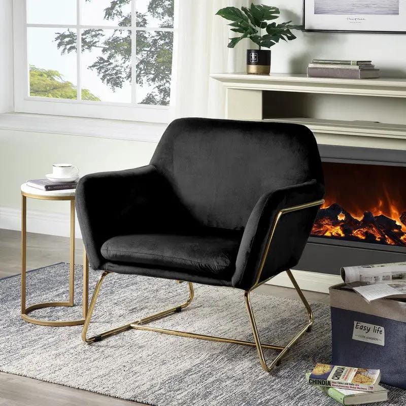 Keira Accent Chair With Metal Base | 3 Pieces | Metal | Living Room