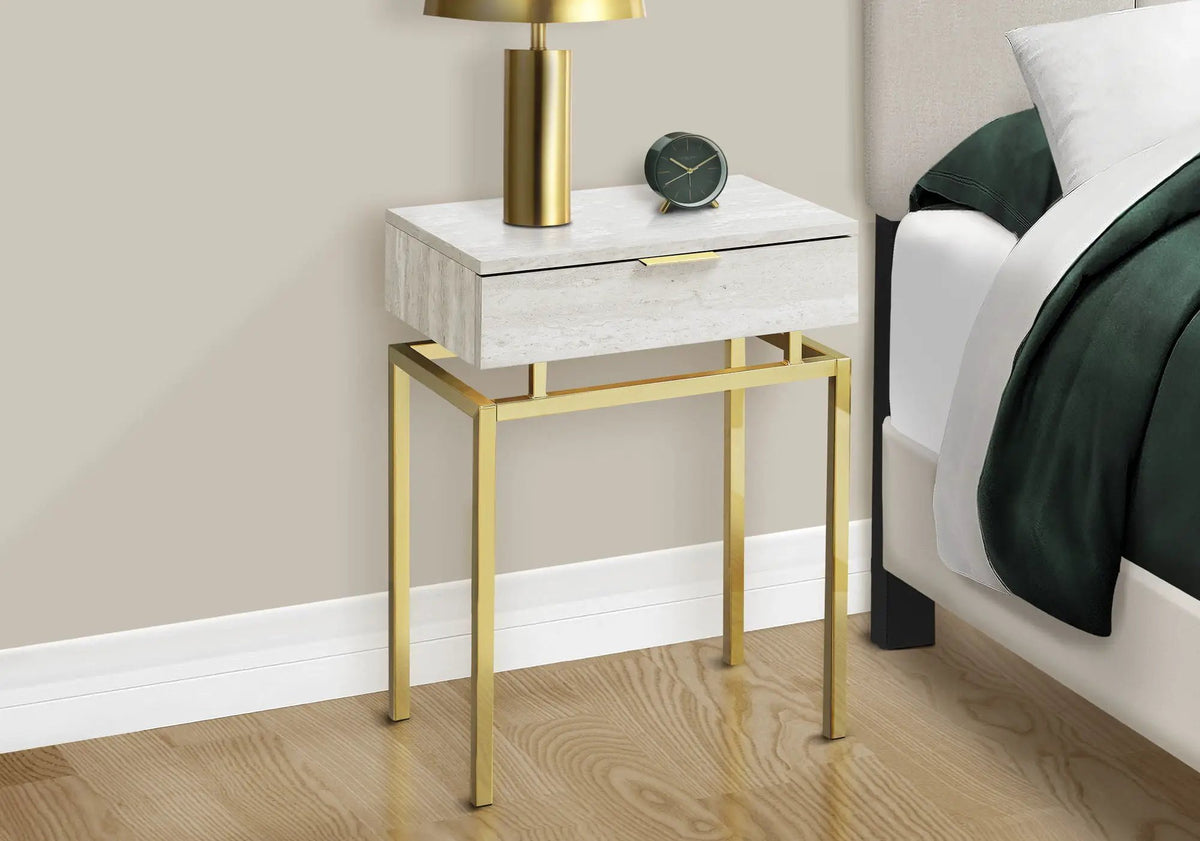 Accent Side Table | Spacious Top | Storage Drawer | Bold Modern Design