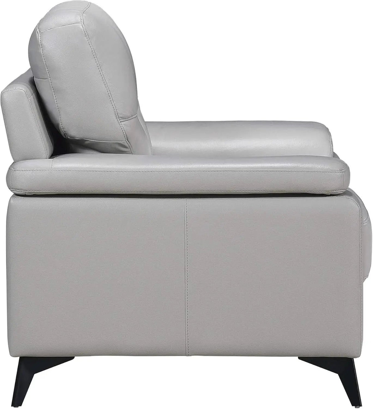 89 Inch Leather Sofa Silver Gray With Metal Legs Wood Frame from PriceLows™