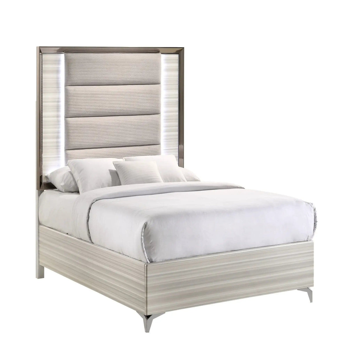 Star Bed With LED Modern Design | 2 Pieces | Solid Wood | Bedroom
