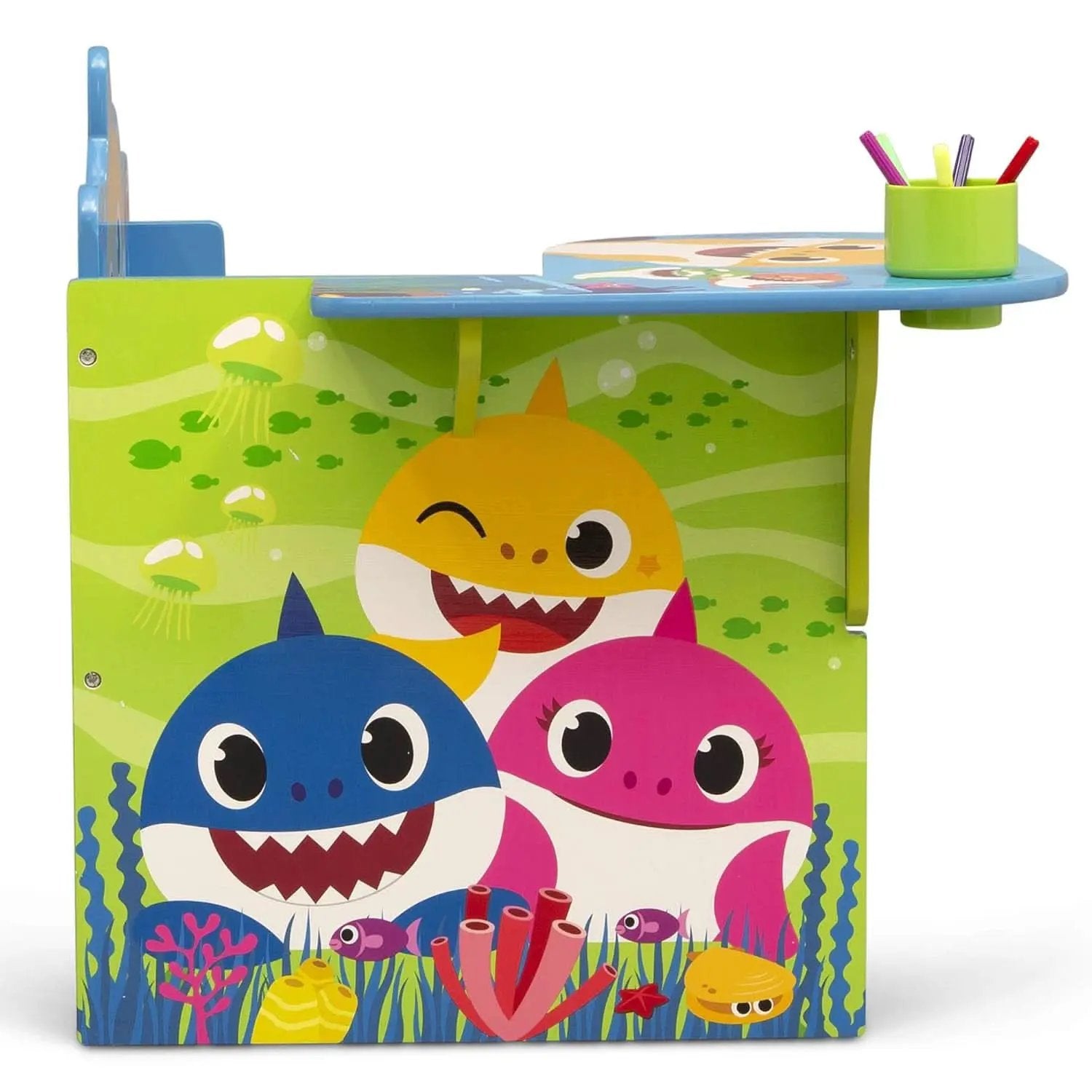 Baby Shark Kids Desk Chair With Storage Bin For Learning from PriceLows™