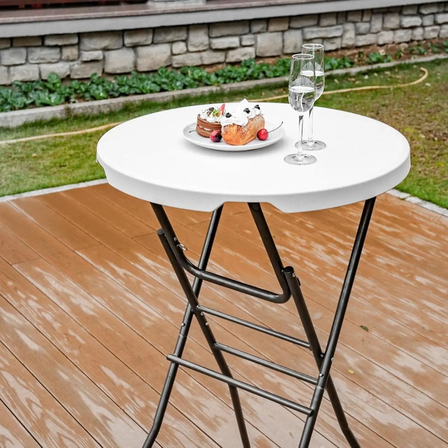 28In Ultra Portable Folding Bar Height Cocktail Table from PriceLows™