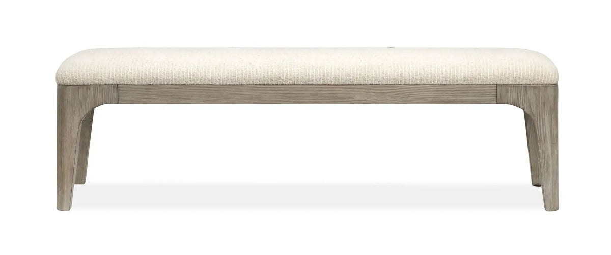 Braelyn Long Bench | 17.31 x 65.31 x 19 in | Fabric & Glass | Dorian Gray