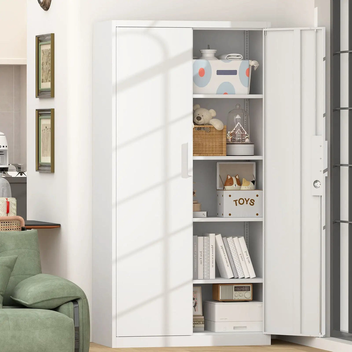File Cabinet | Two Door | Four Adjustable Shelves | Heavy Duty Steel