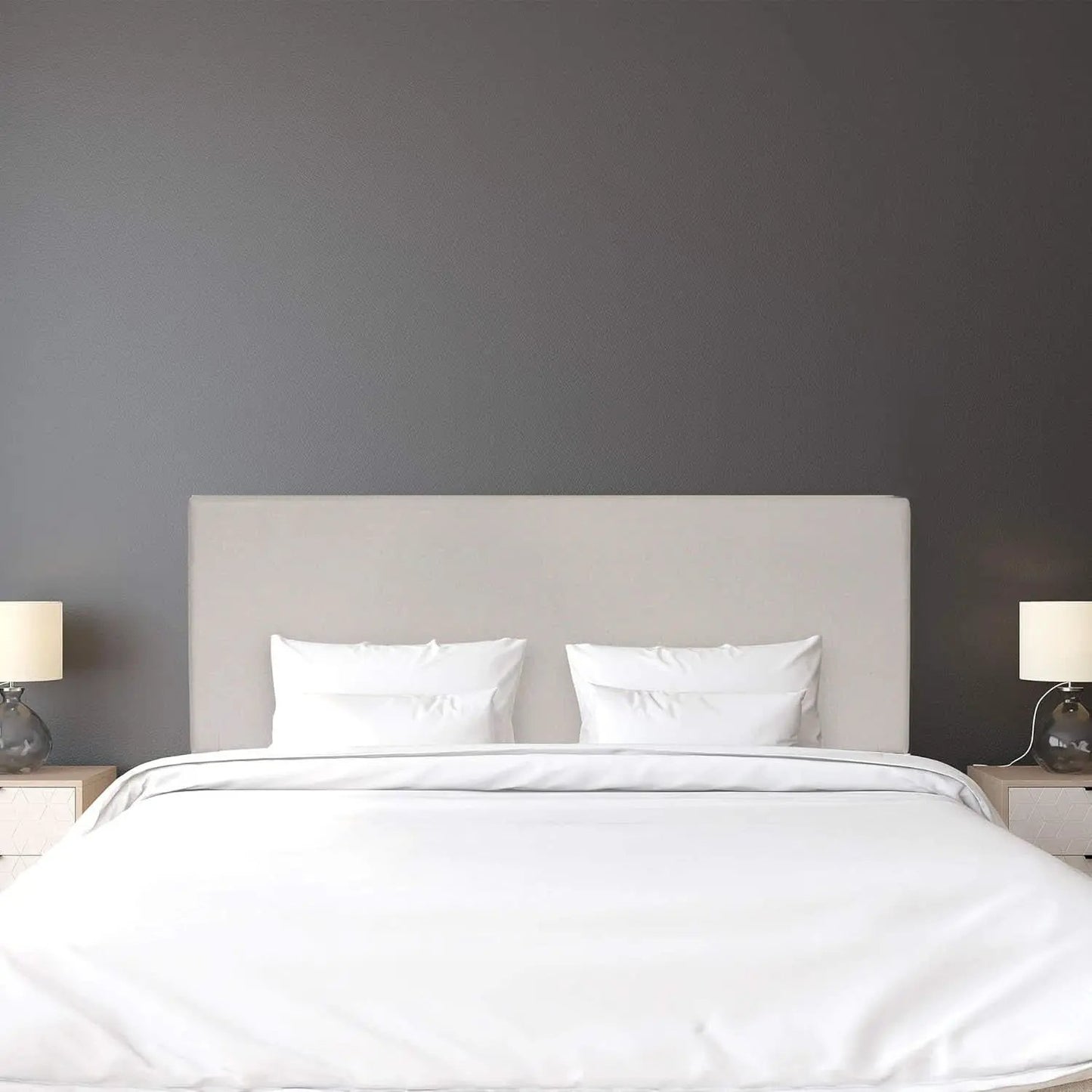 Stylish King Size Headboard in Fog Color Design from PriceLows™