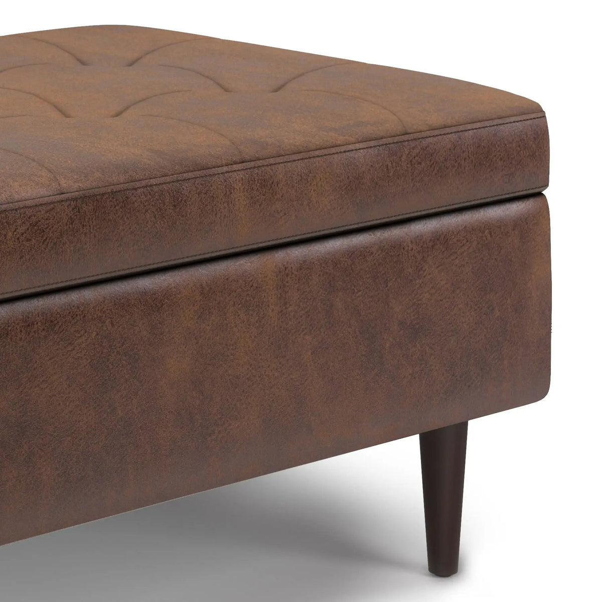 Shay Large Square Storage Ottoman | Coffee Table Design | Hydraulic Lift-Up Lid | Mid-Century Style