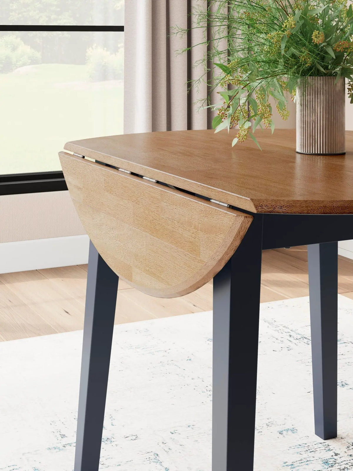 Gesthaven Round Drop Leaf Dining Table | 42 Inch Diameter | Casual Relaxed Style | Natural Wood Tone