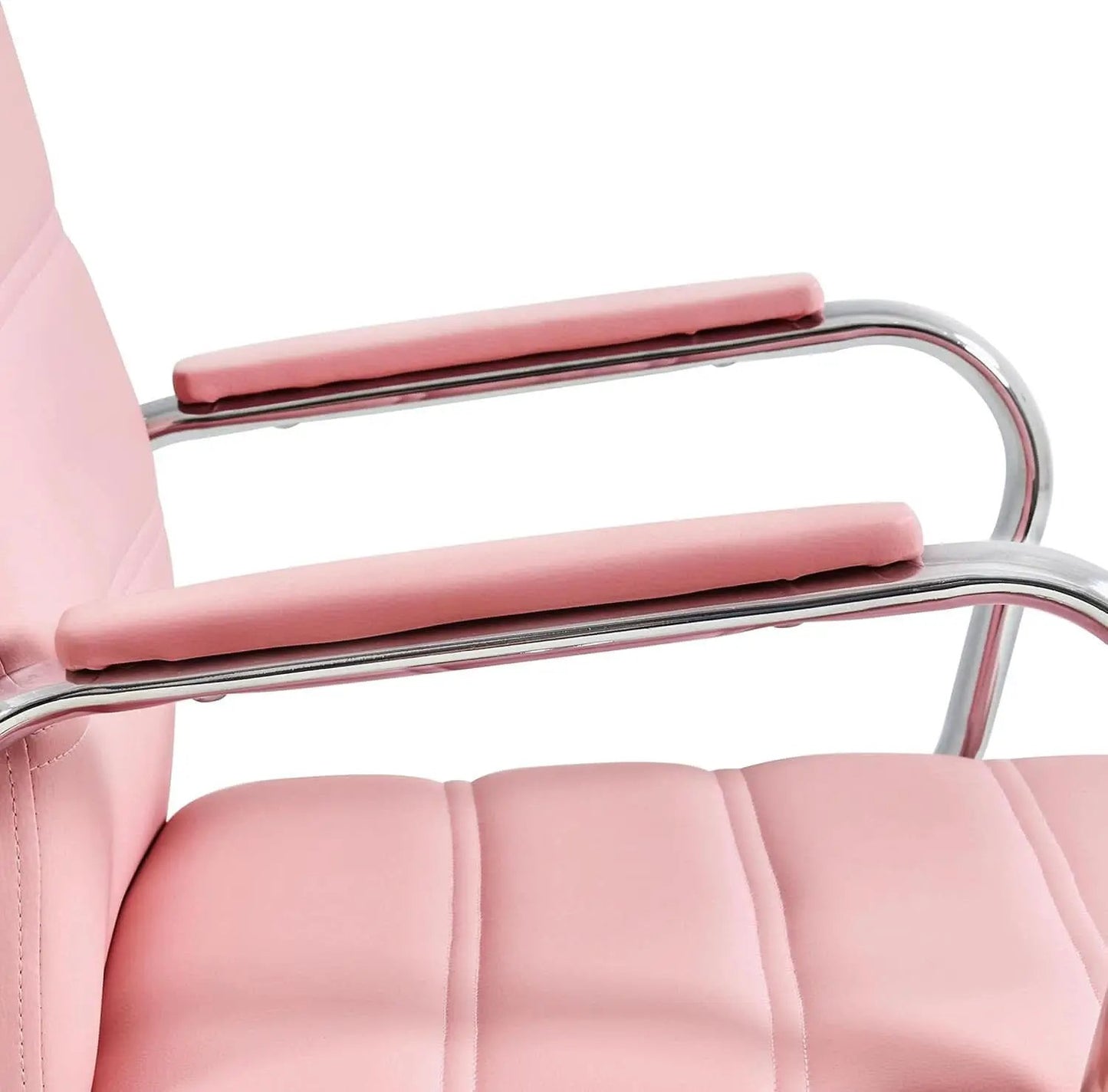 Pink Mid Back Office Chair With Arms 360 Degree Swivel from PriceLows™