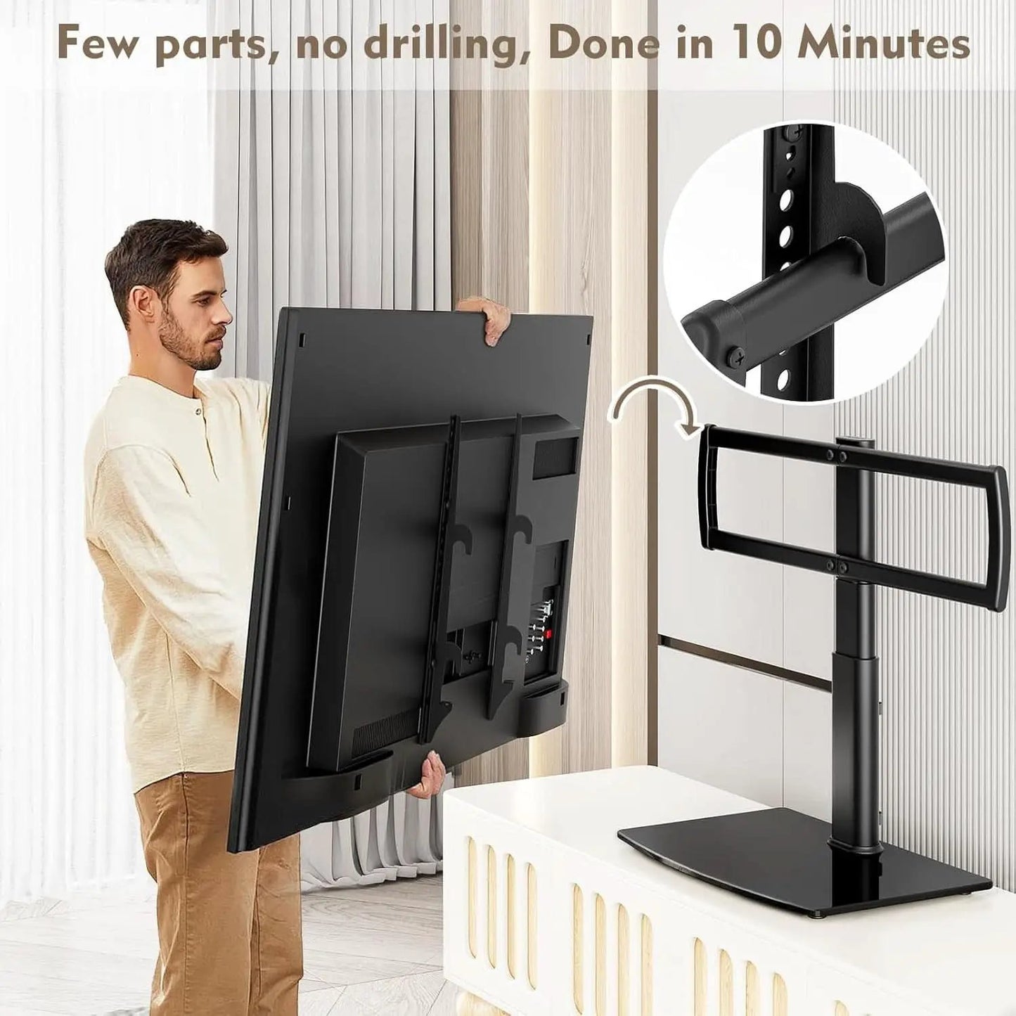 Universal Swivel TV Stand For 32 To 65 Inch TVs With 80 Degree Swivel from PriceLows™
