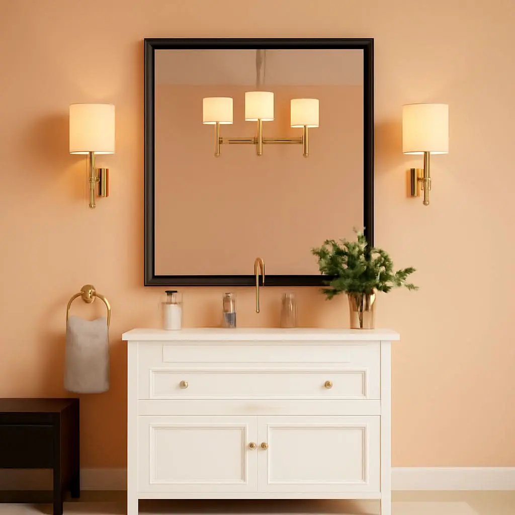 Black Metal Framed Bathroom Mirror 36x36 Inch Wall Mounted from PriceLows™