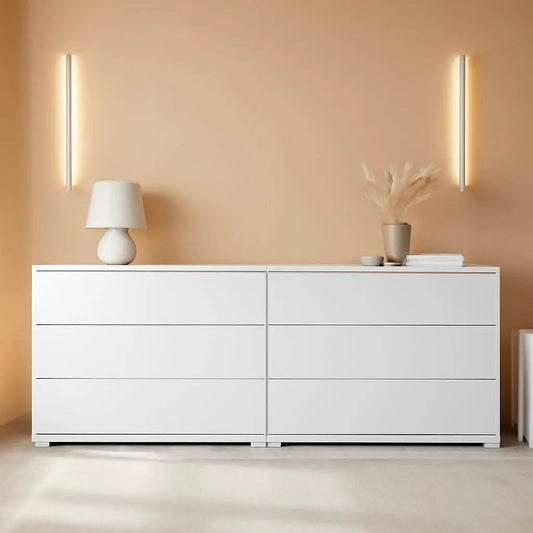 White Six Drawer Dresser For Bedroom Storage Solutions from PriceLows™