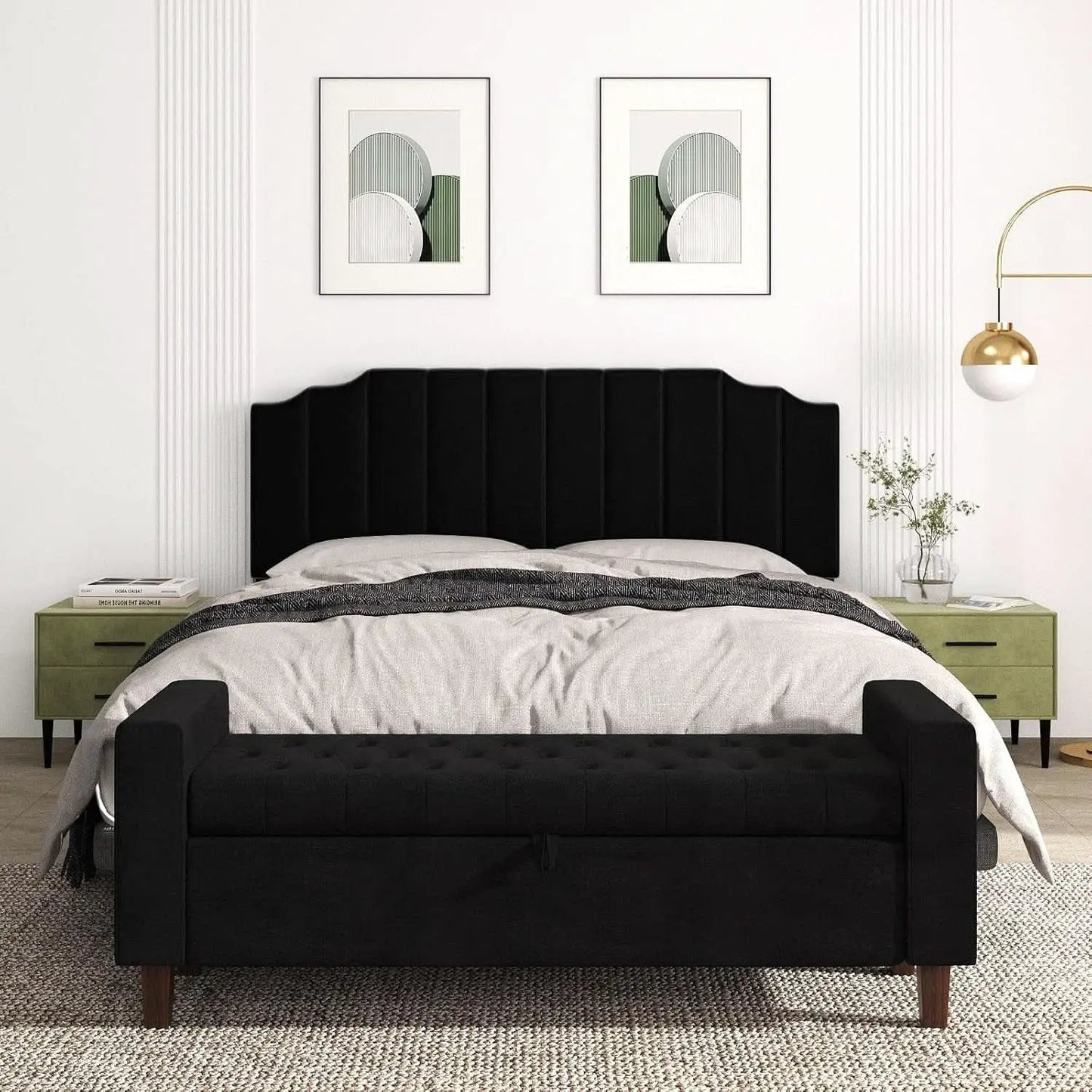 Velvet King Size Wall Mounted Headboard for Adjustable Beds from PriceLows™