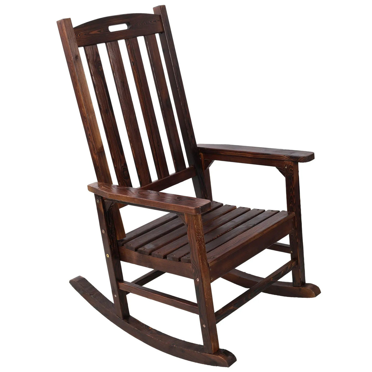 Oversized Porch Rocker Chair | 21 Inch Wide Seat | Tall Backrest | Fir Wood Construction