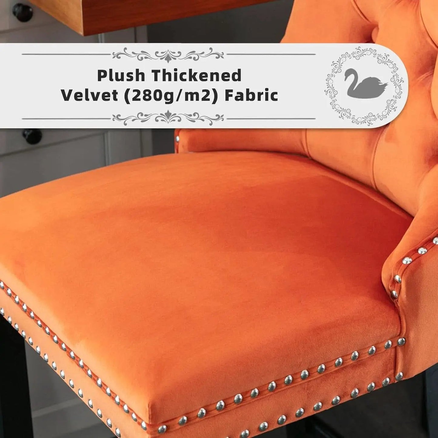 Velvet Upholstered Bar Stools Set Two with Back from PriceLows™