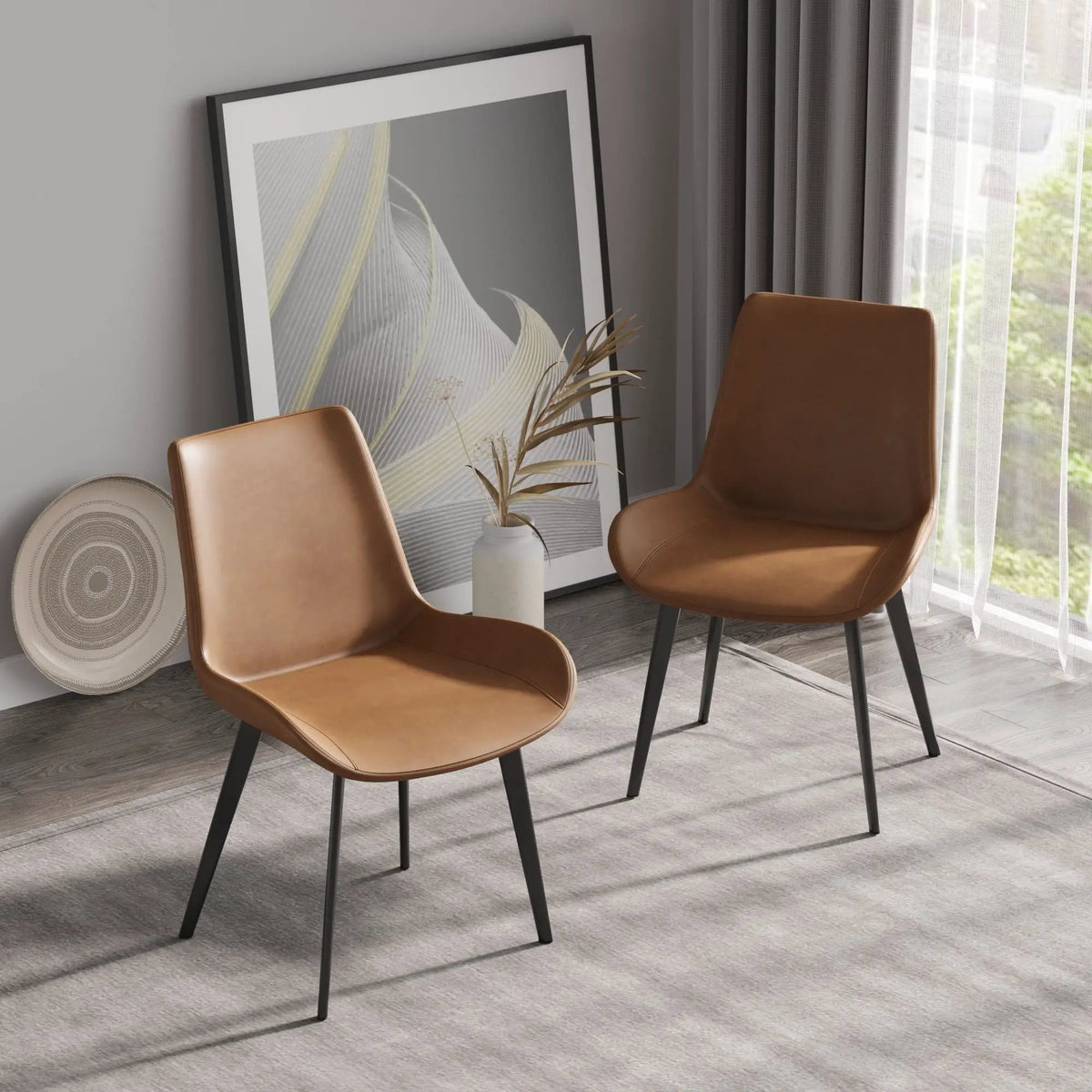 Modern Dining Chairs | Set Of 2 | Metal Legs | Ergonomic Design