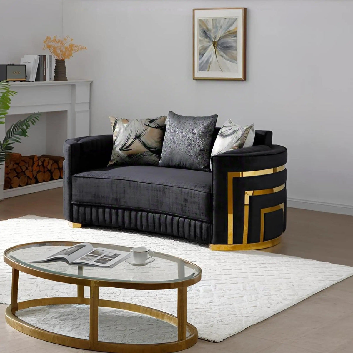 Soledad Loveseat | 75 x 38 x 33 in | Living Room Furniture | Black