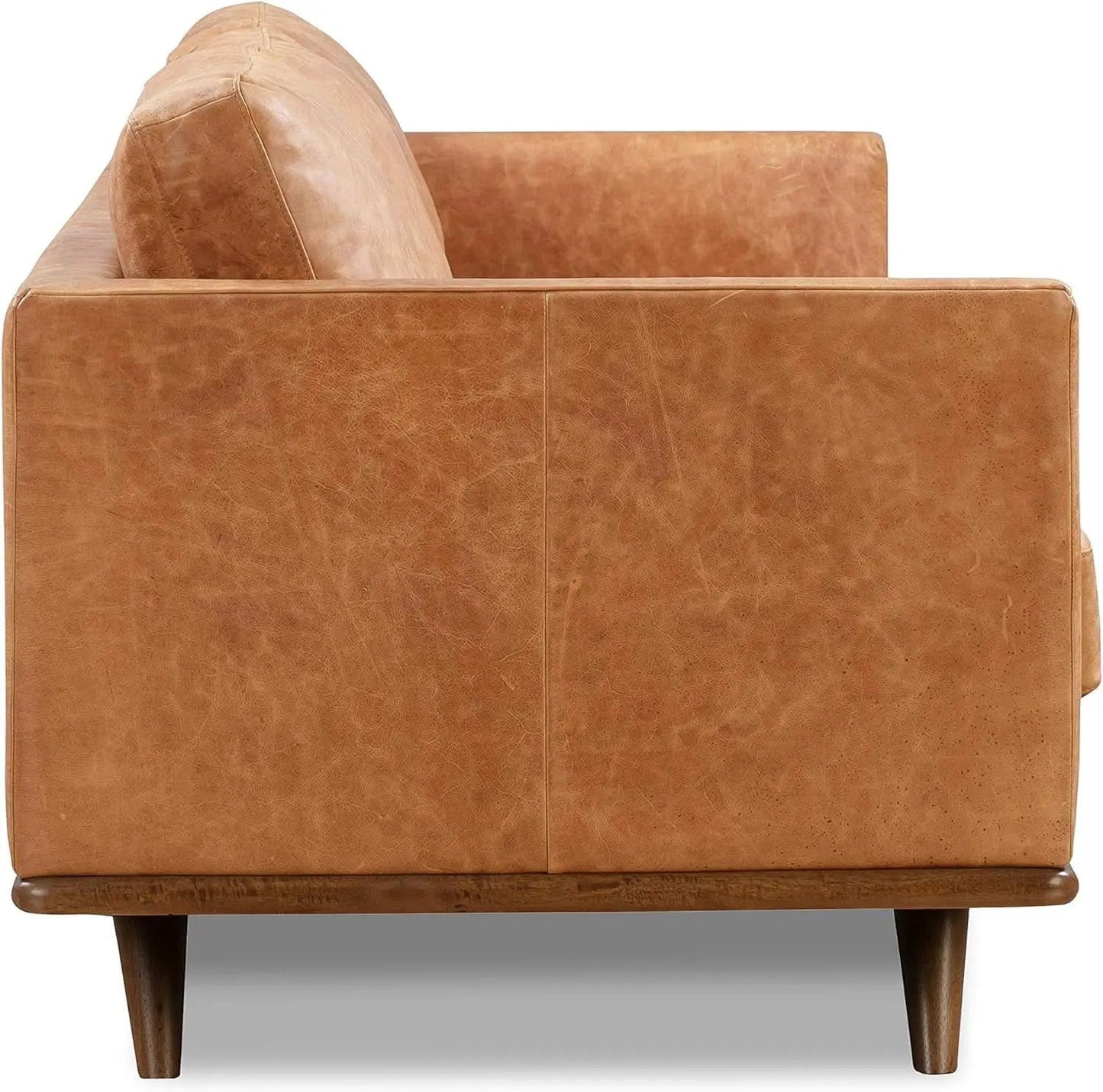 Nolita 85 Inch Cognac Tan Full Grain Pure Aniline Leather Sofa from PriceLows™