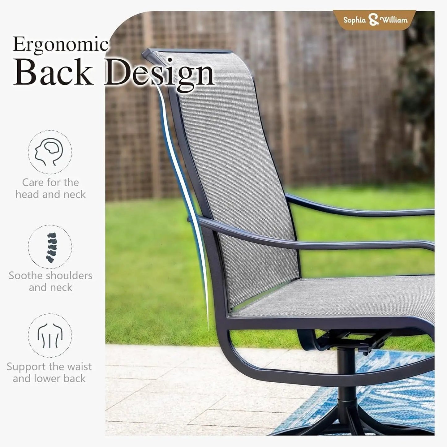 Outdoor Dining Set 60 Inch Table With Swivel Chairs from PriceLows™