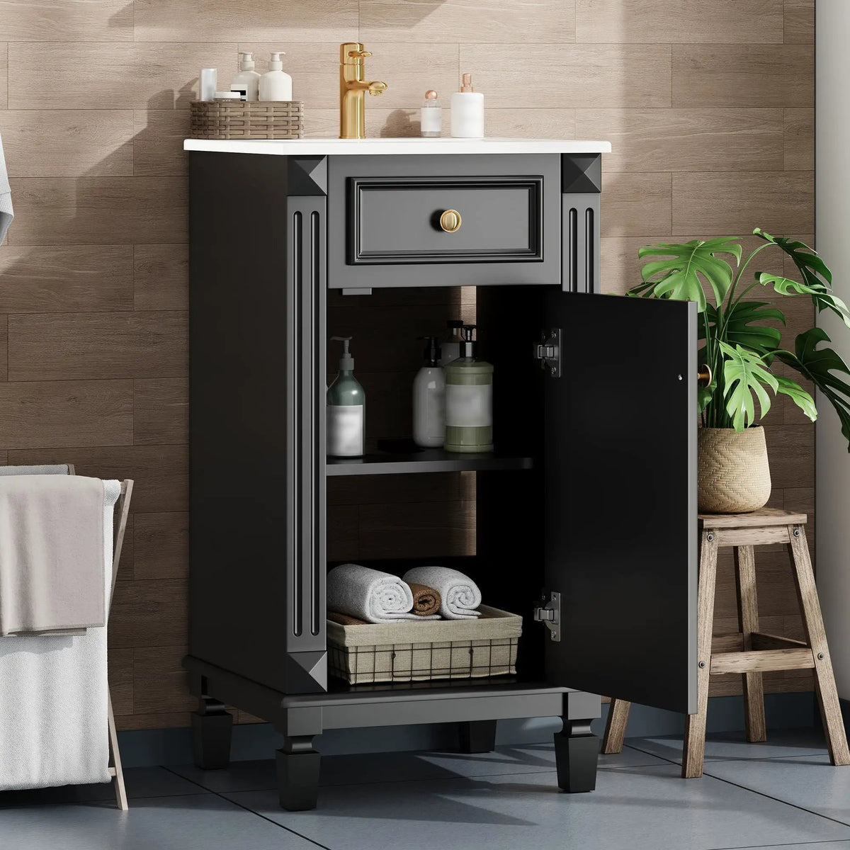 Bathroom Vanity | Solid Wood | Integrated Sink | Soft Closing Doors