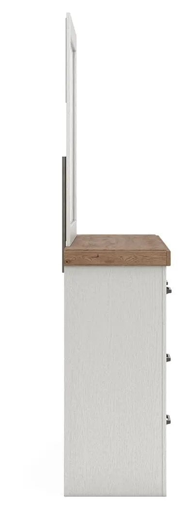 Farmhouse Dresser | White Oak Finish | Dark Brass Handles