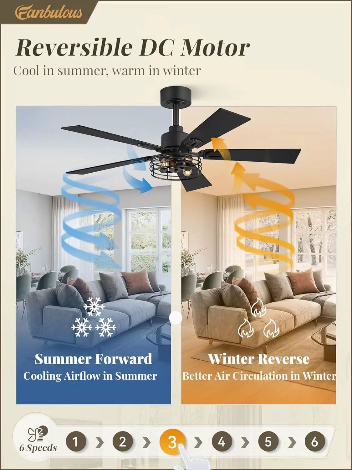 42 Inch Farmhouse Ceiling Fan With Lights Black Cage 2 Pack from PriceLows™