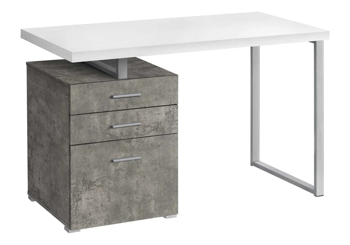 Computer Desk | Left Right Set-Up | Open Cubby And Storage Drawers | 47.25 Inch Length