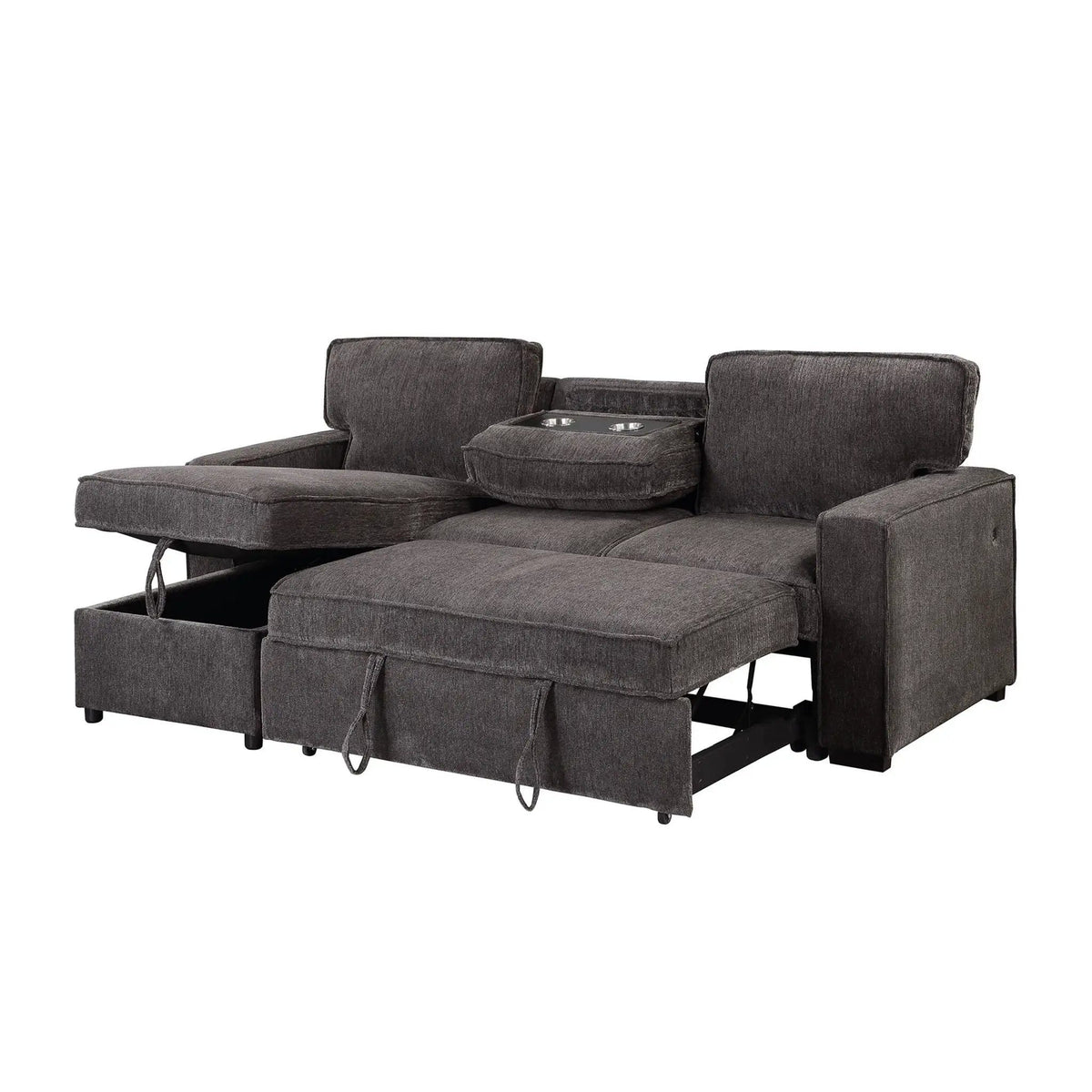 Territory Pull Out Sofa Bed Sleeper Sectional | 3 Pieces | Fabric | Bedroom