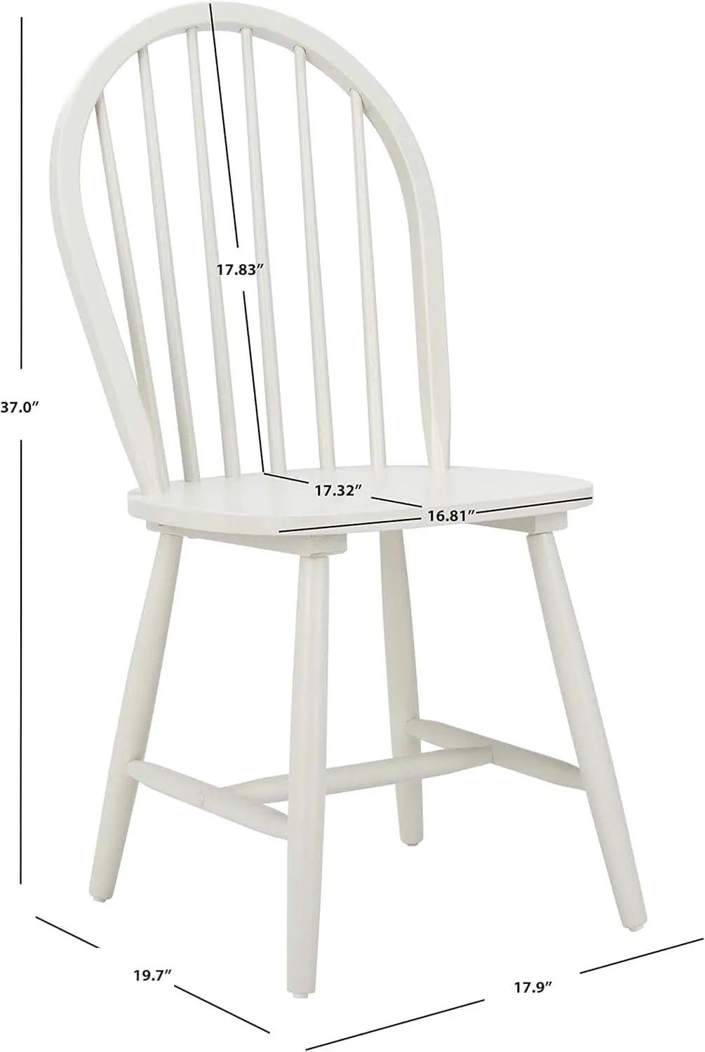 Camden 18 Inch Farmhouse Black Spindle Back Dining Chairs Pair from PriceLows™