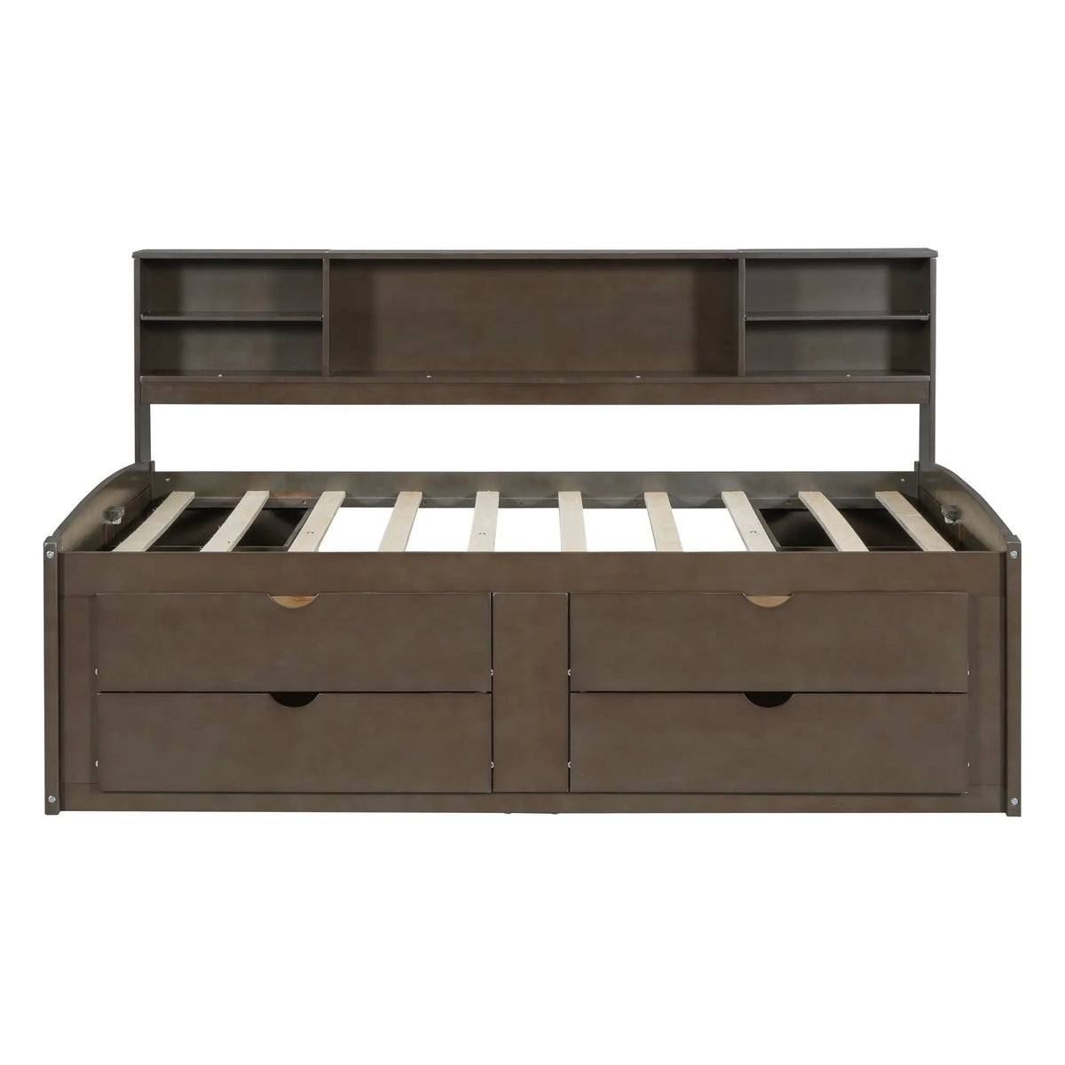 Daybed With Storage | 2 Bedside Cabinets | Upper Shelves | 4 Drawers