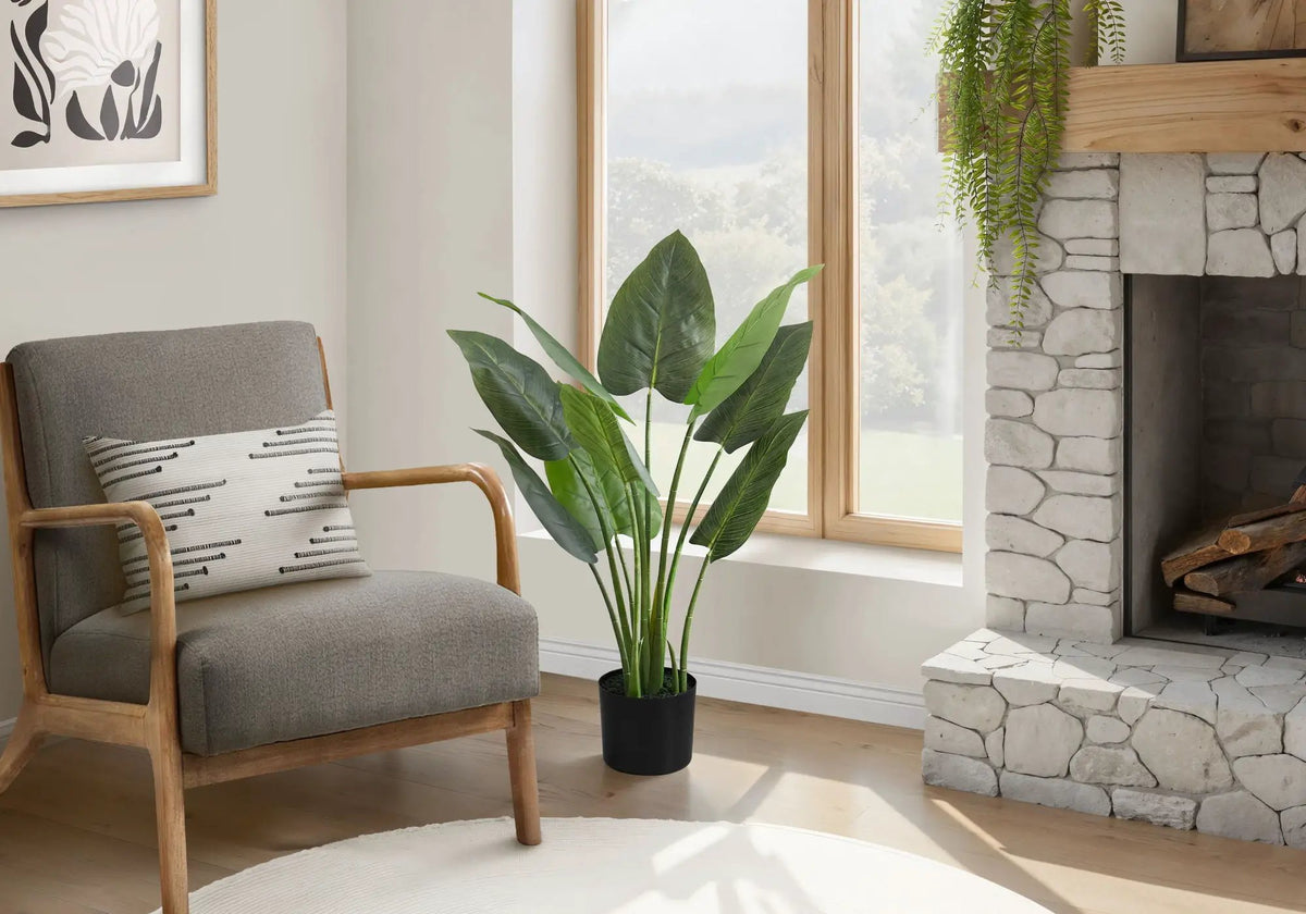 37 Inch Artificial Aureum Tree | 9 Real Touch Leaves | Indoor Faux Floor Plant | Potted