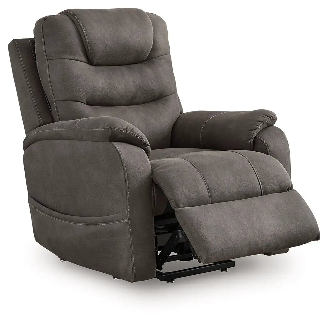 Snowfield Power Lift Recliner | Gunmetal | 25 Inch Arm Height | 21 Inch Seat Depth