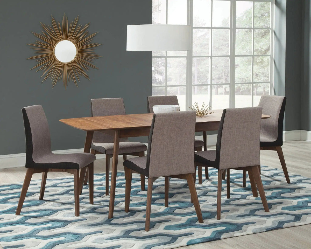 Redbridge Upholstered Dining Side Chair Walnut (Set of 2) | 19.75 x 22.25 x 35.75 in | Walnut Wood & Fabric | Dining Room