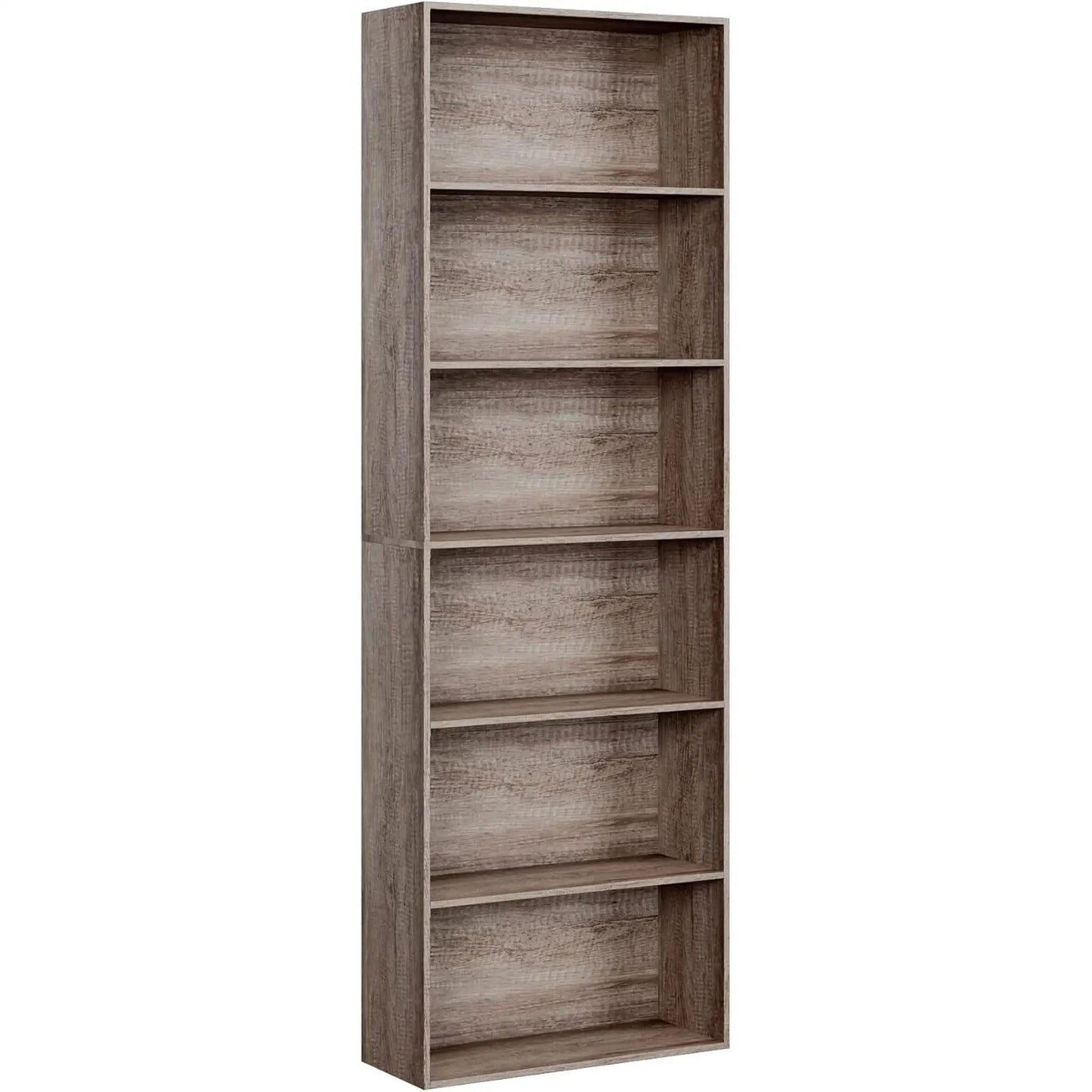 6 Tier Open Bookcase Gray Freestanding For Bedroom Space from PriceLows™